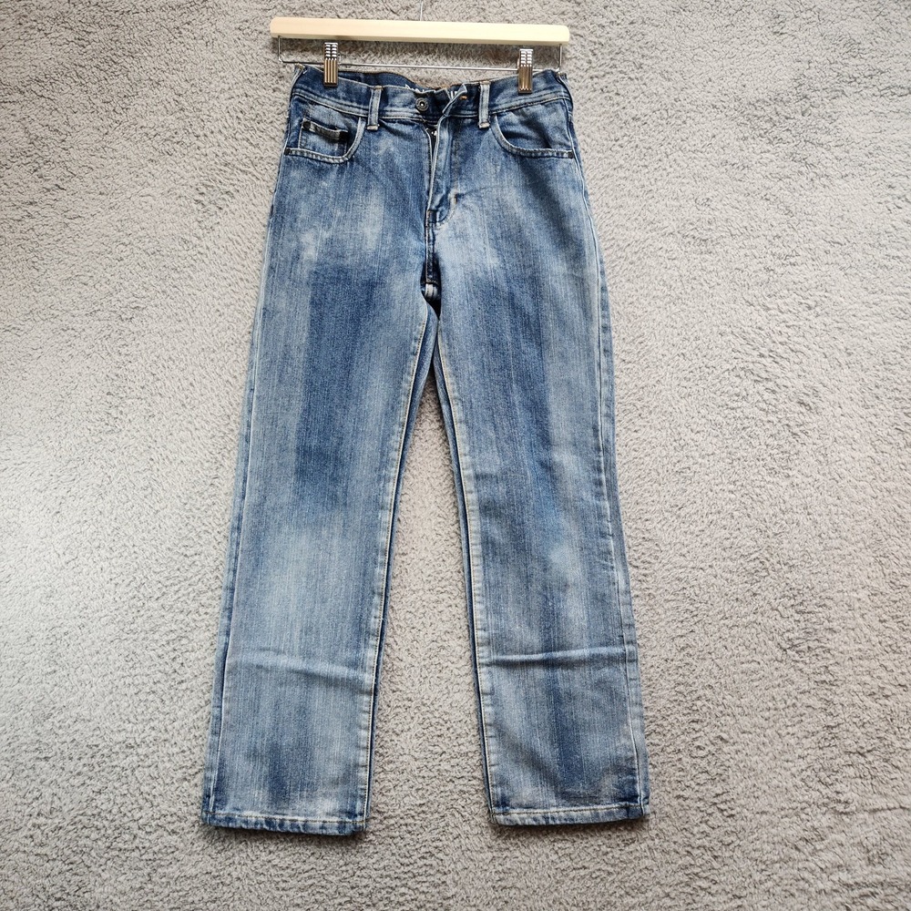 Ring of Fire Jeans Women's 14 (Fits 26x26) Blue Denim Cotton Straight Leg Faded
